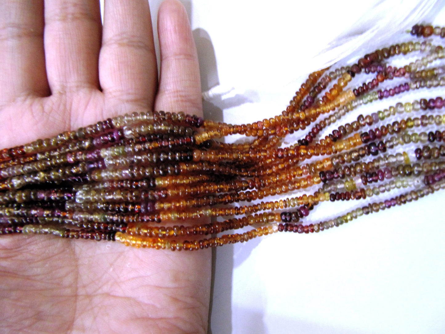 Natural Tundra Sapphire Rondelle Plain Smooth Beads Untreated multi sapphire 2.5to 3.5mm Beads strand 13 inch Long Sold per strand
