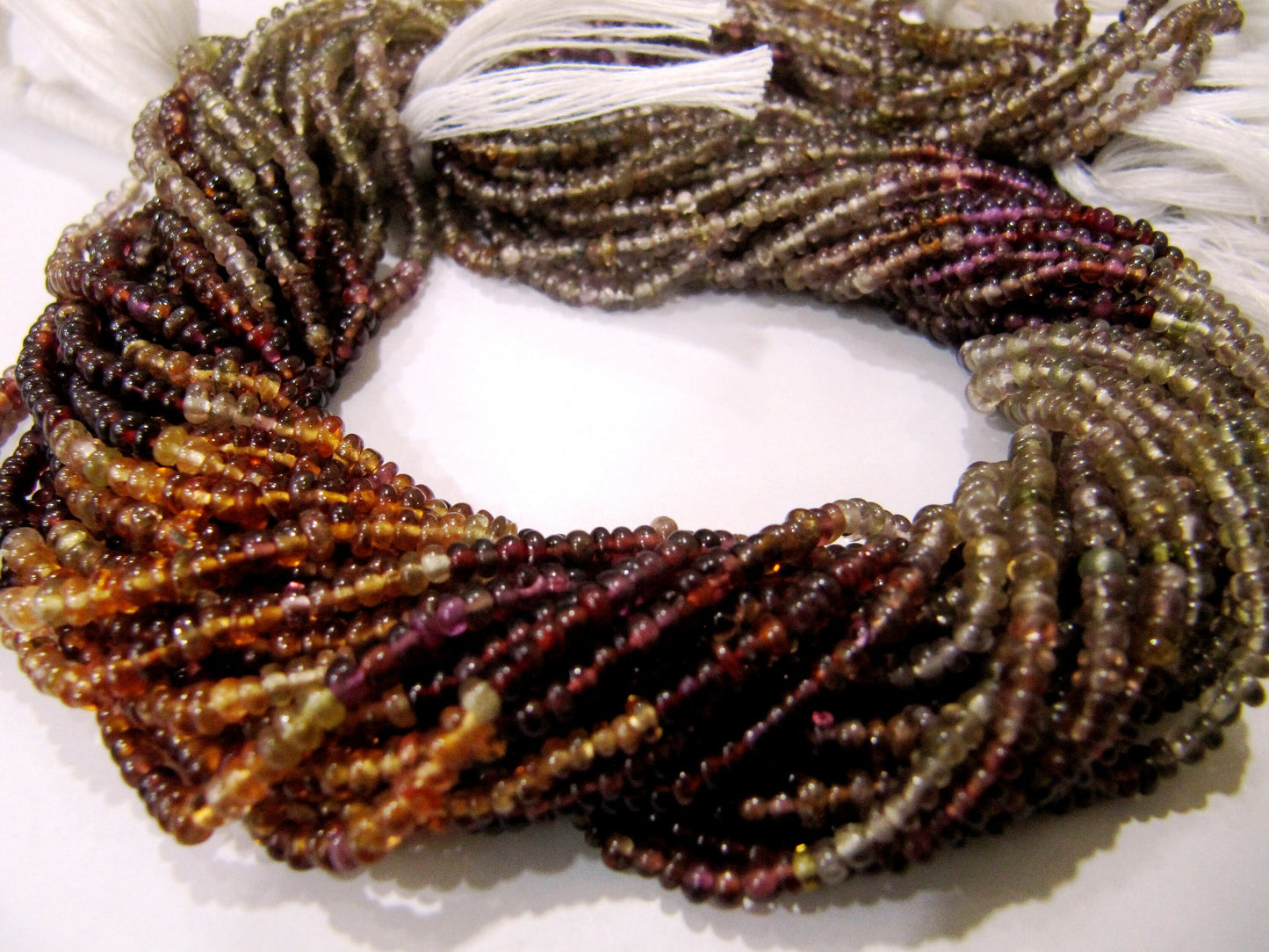 Natural Tundra Sapphire Rondelle Plain Smooth Beads Untreated multi sapphire 2.5to 3.5mm Beads strand 13 inch Long Sold per strand