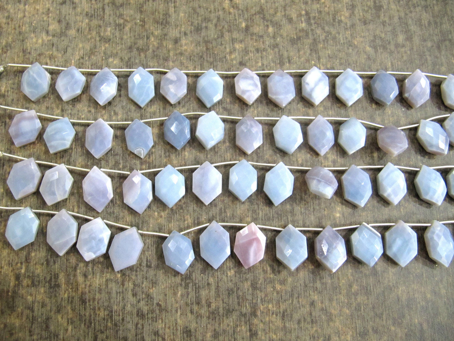 Natural Lavender Opal fancy Shape briolette Beads 13x20mm Sold Per Strand 9 Inches long