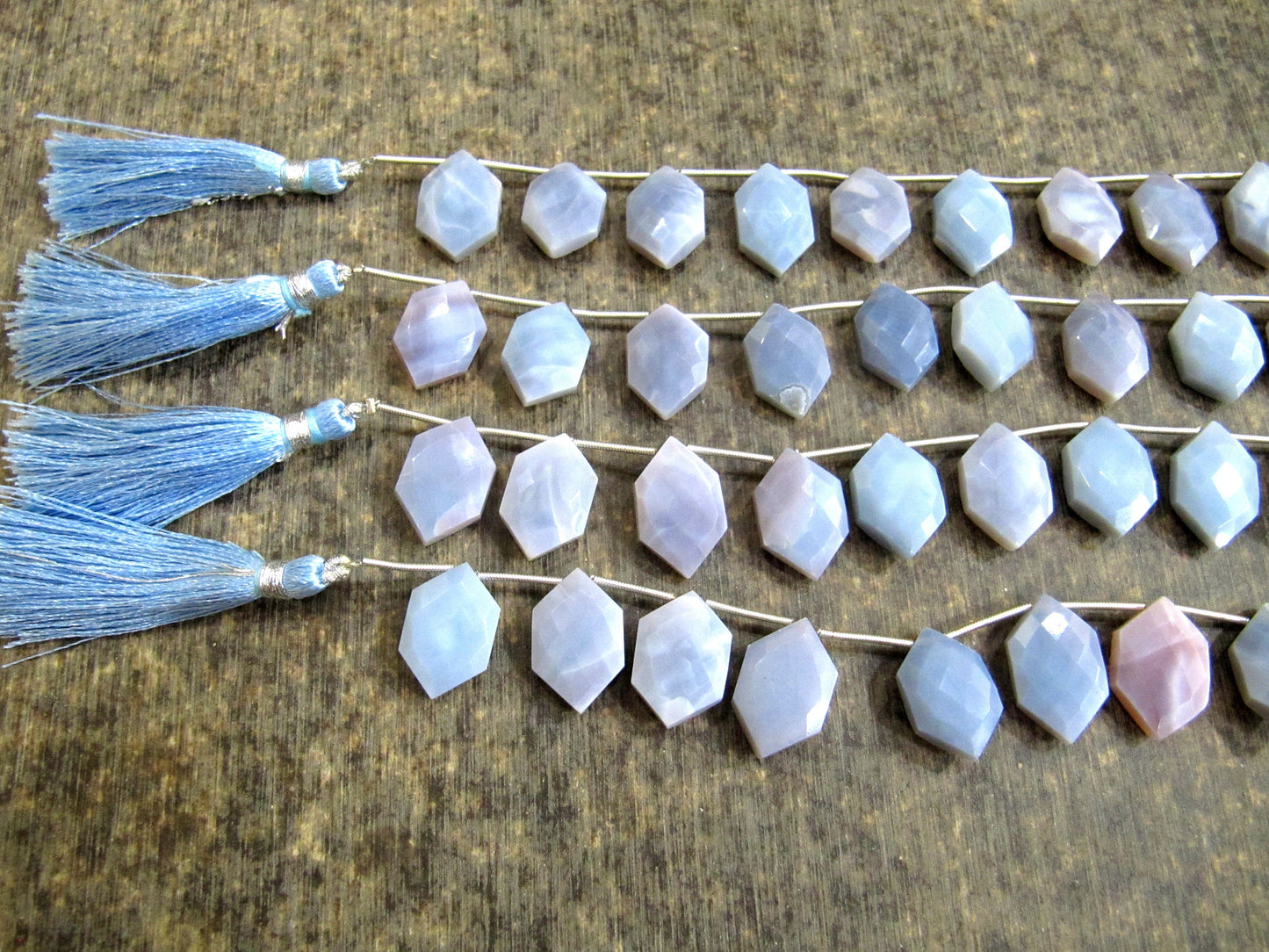 Natural Lavender Opal fancy Shape briolette Beads 13x20mm Sold Per Strand 9 Inches long