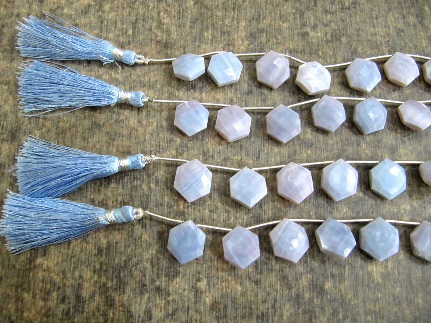 Natural Lavender Opal Hexagon Shape briolette Beads 13x14mm Sold Per Strand 9 Inches long