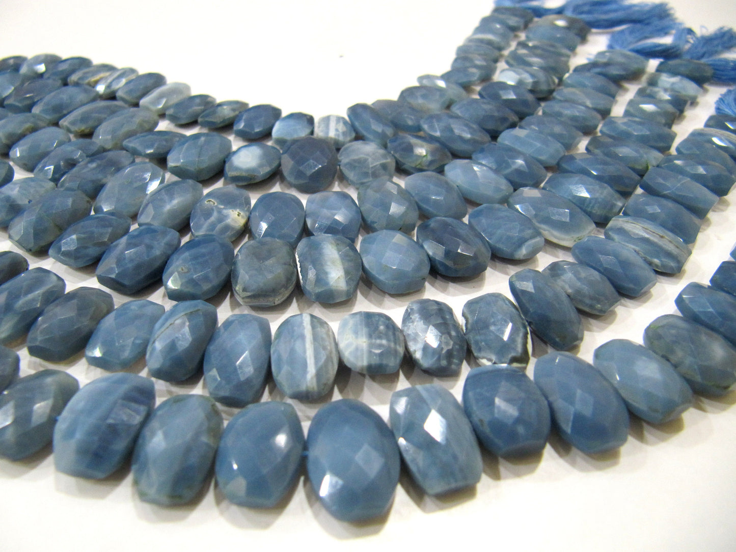 Natural Blue Opal Oval Shape 10x14mm Beads Sold Per Strand 10 Inches Long For Jewellery Making