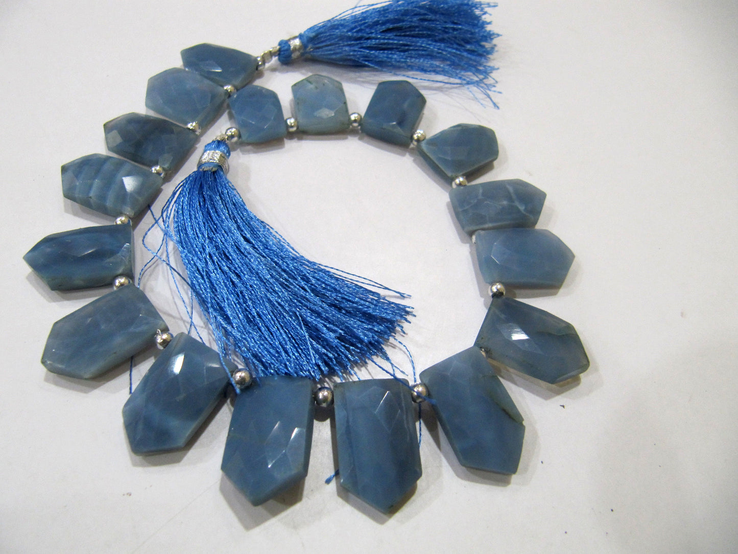 Natural Blue Opal Pencil Arrow  Shape 12x18mm Beads Sold Per Strand 10 Inches Long For Jewellery Making