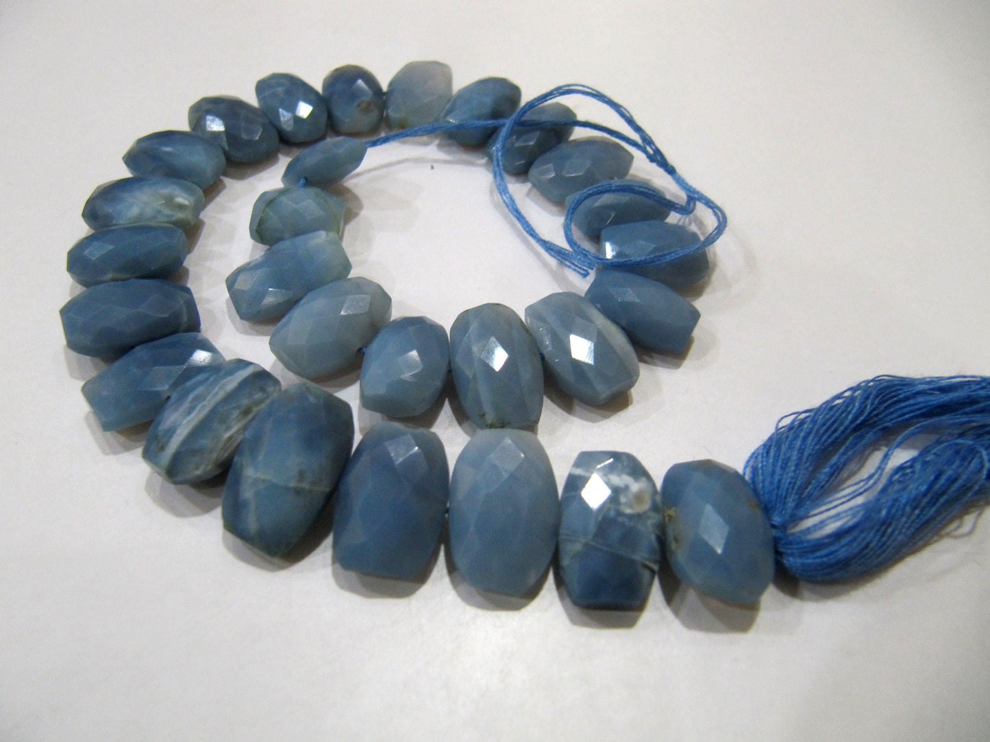 Natural Blue Opal Pencil Arrow  Shape 12x18mm Beads Sold Per Strand 10 Inches Long For Jewellery Making