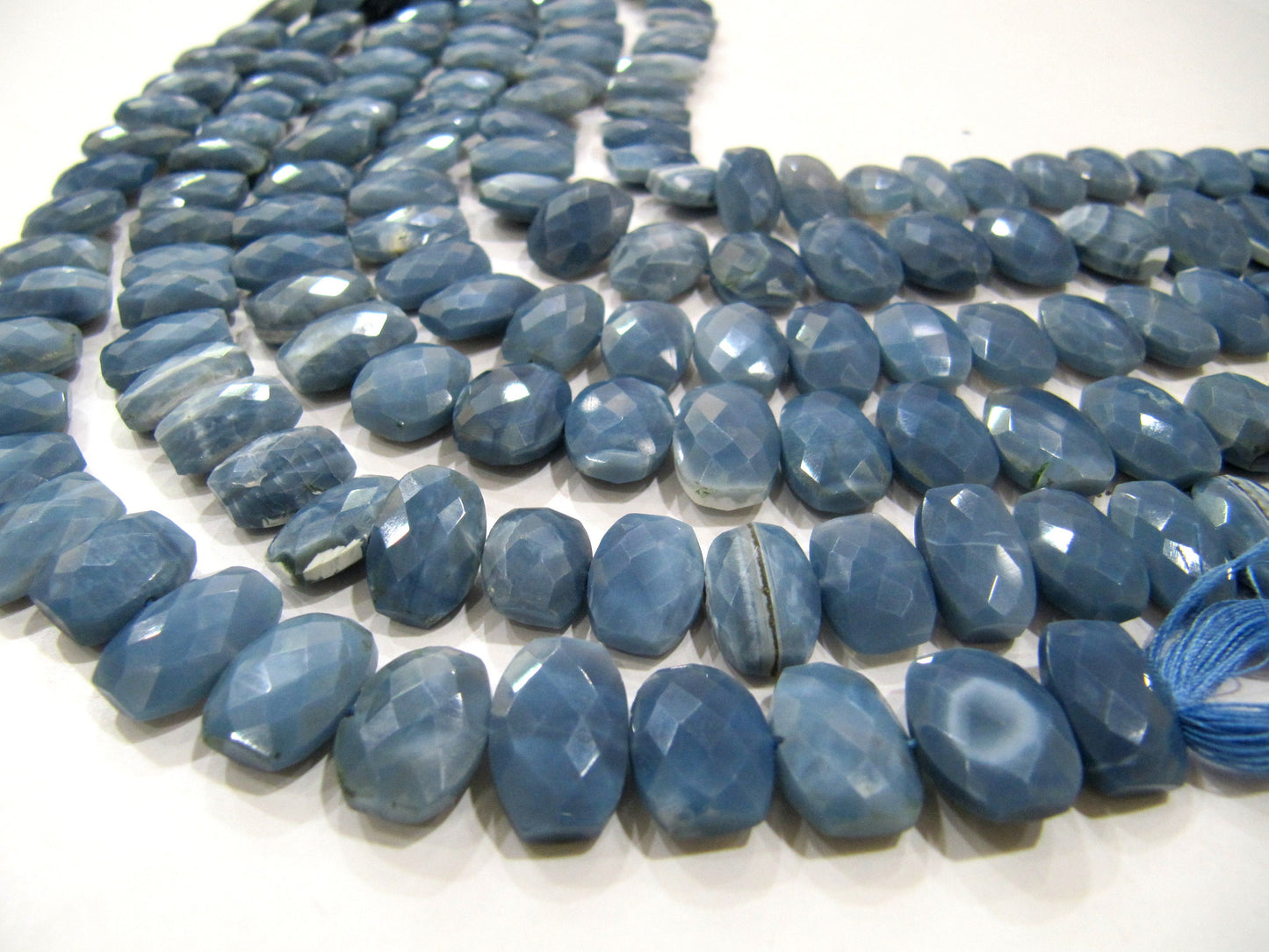 Natural Blue Opal Oval Shape 10x14mm Beads Sold Per Strand 10 Inches Long For Jewellery Making
