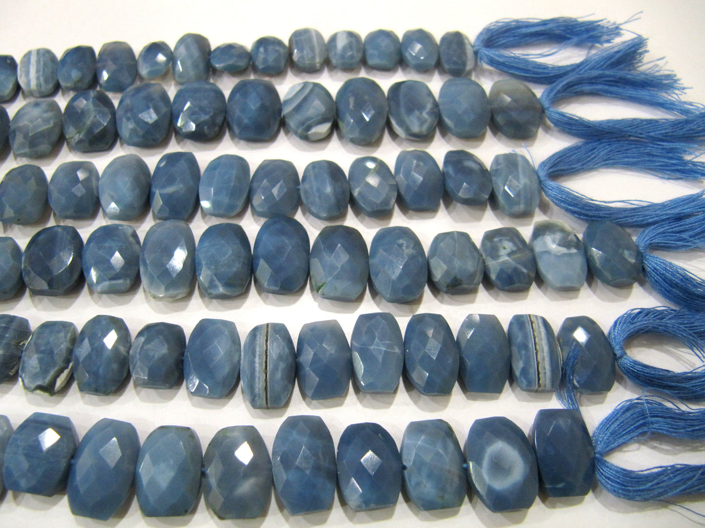 Natural Blue Opal Oval Shape 10x14mm Beads Sold Per Strand 10 Inches Long For Jewellery Making