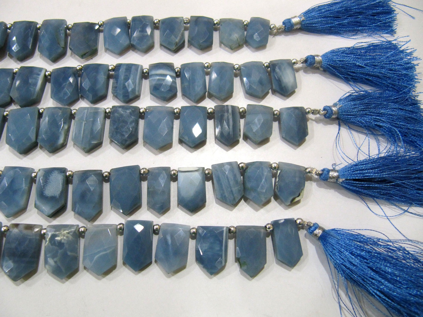 Natural Blue Opal Pencil Arrow  Shape 12x18mm Beads Sold Per Strand 10 Inches Long For Jewellery Making