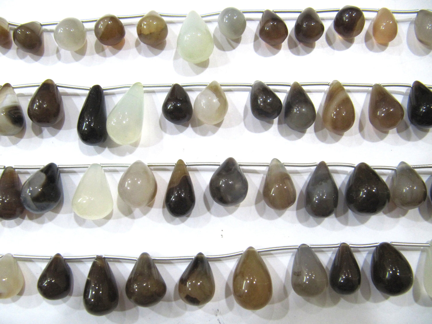 Natural Chalcedony Teardrop Plain Smooth 15 to 20mm Beads Sold Per Strand 8 Inches Long Multi Color Gemstone Great Quality Beads