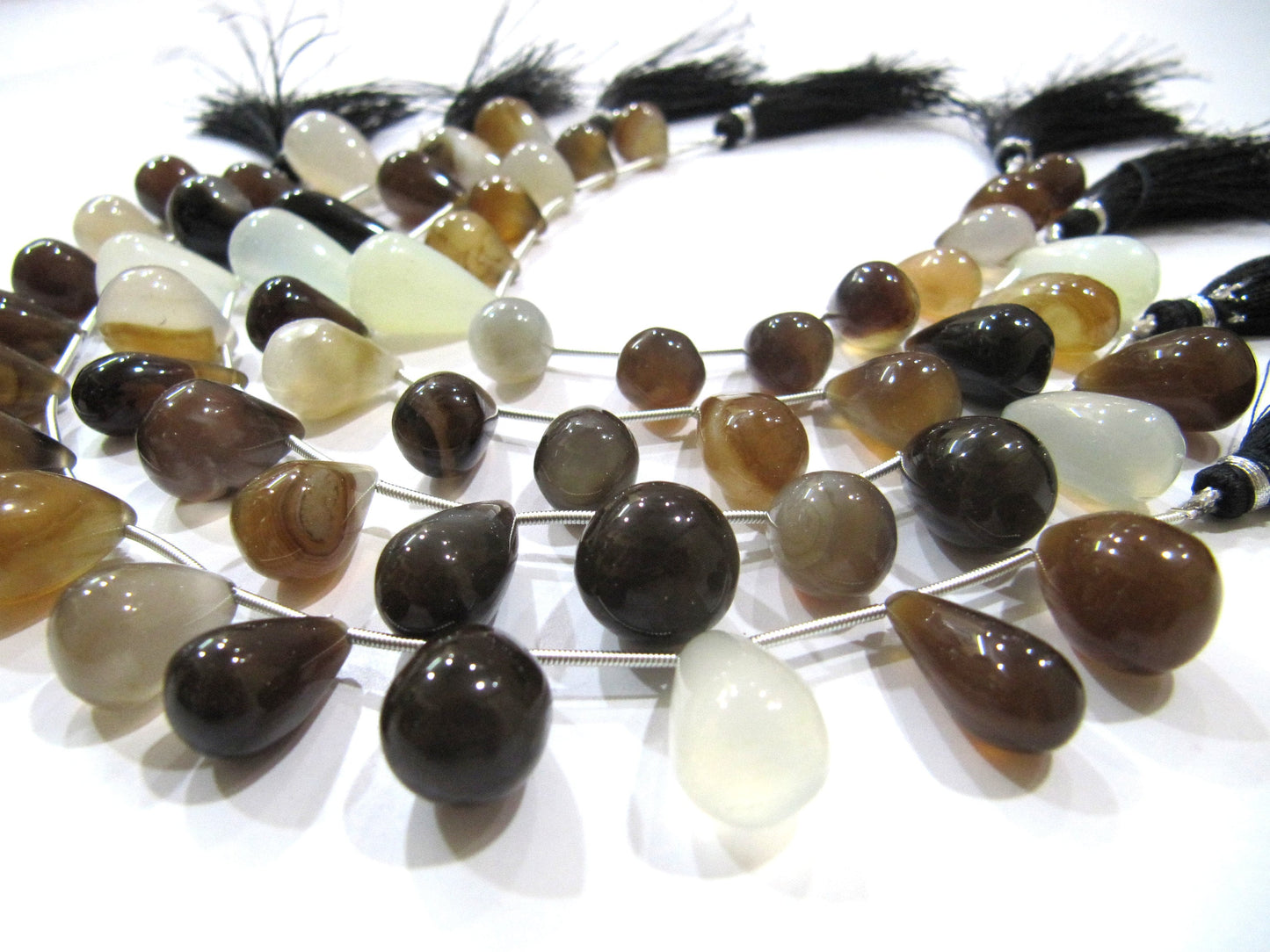 Natural Chalcedony Teardrop Plain Smooth 15 to 20mm Beads Sold Per Strand 8 Inches Long Multi Color Gemstone Great Quality Beads