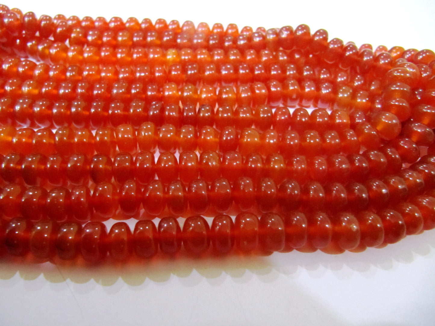 Natural Carnelian Rondelle Plain Smooth 8mm Gemstone Beads Sold Per Strand 8 inches Long Great Quality Beads
