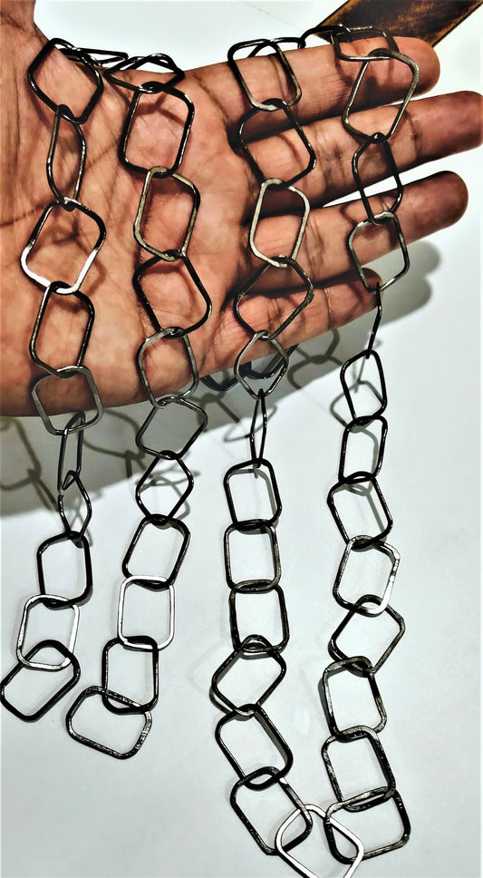 Black Plated Big & Thick Square 21mm*21mm  Link Chain Sold Per Foot Jewellery Making Wholesale Rate Chains Gun Metal Jewlery Chain