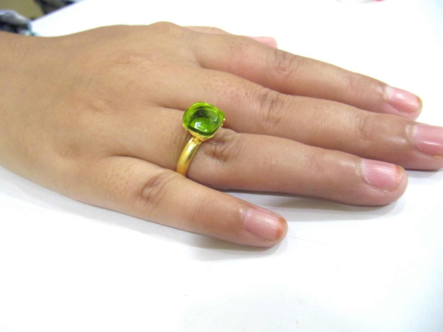 Gemstone Rings Cushion shape  Gemstone Rings Gold plated Flexible Size Sold Per Piece Choose The Color