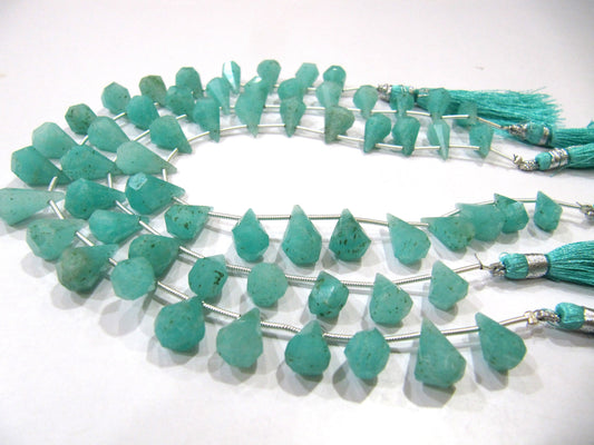 Natural amazonite Briolette Faceted Teardrop 6x10mm to 9x15mm Beads Sold per Strand 8 inches long Top Quality Beads