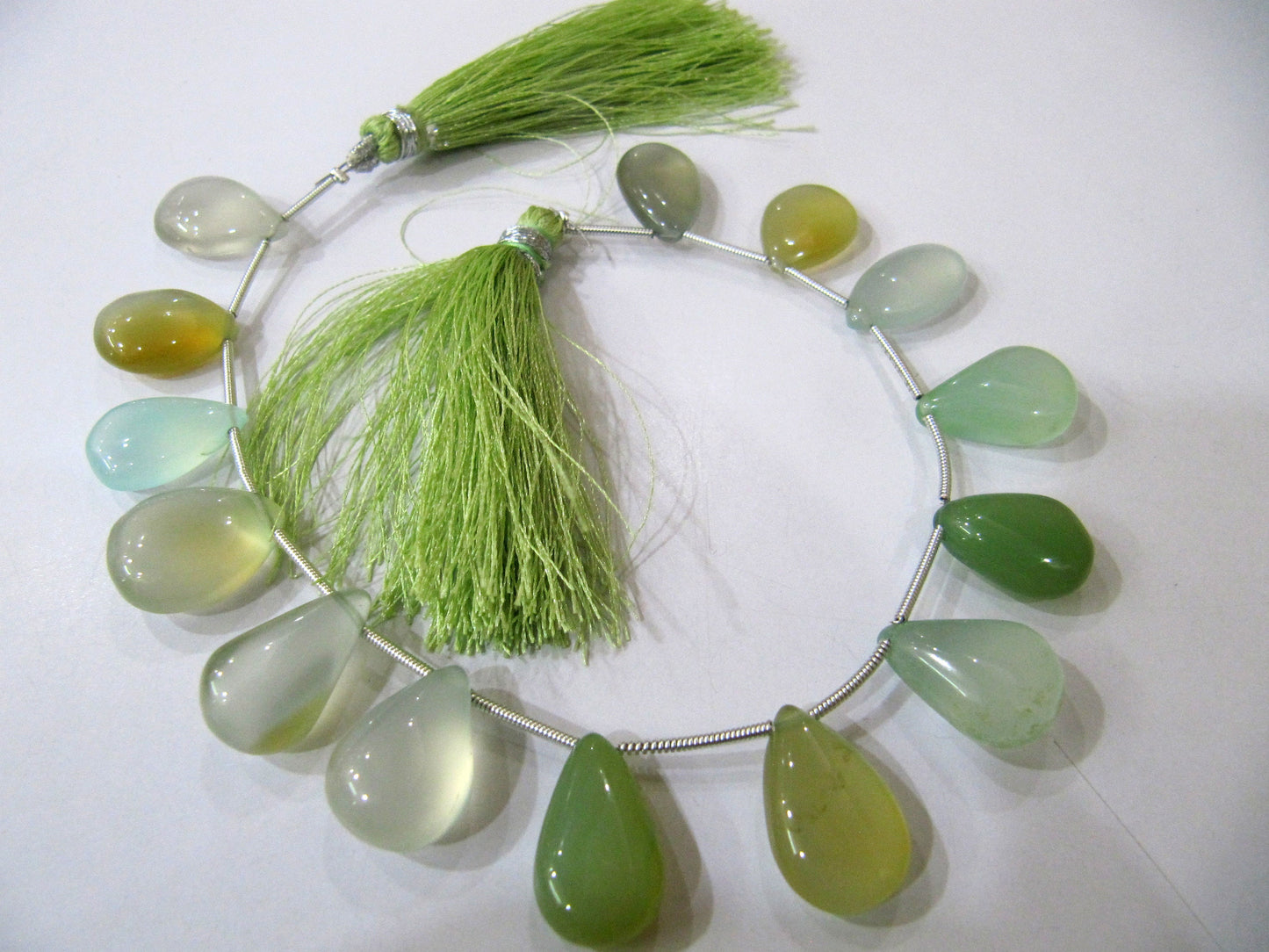 Natural Chalcedony Pear  Shape  Plain Smooth Beads Sold Per Strand 8 inches Long multi GemStone beads