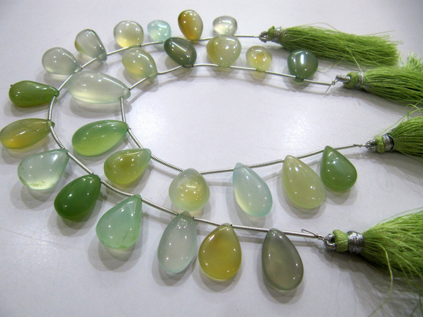 Natural Chalcedony Pear  Shape  Plain Smooth Beads Sold Per Strand 8 inches Long multi GemStone beads