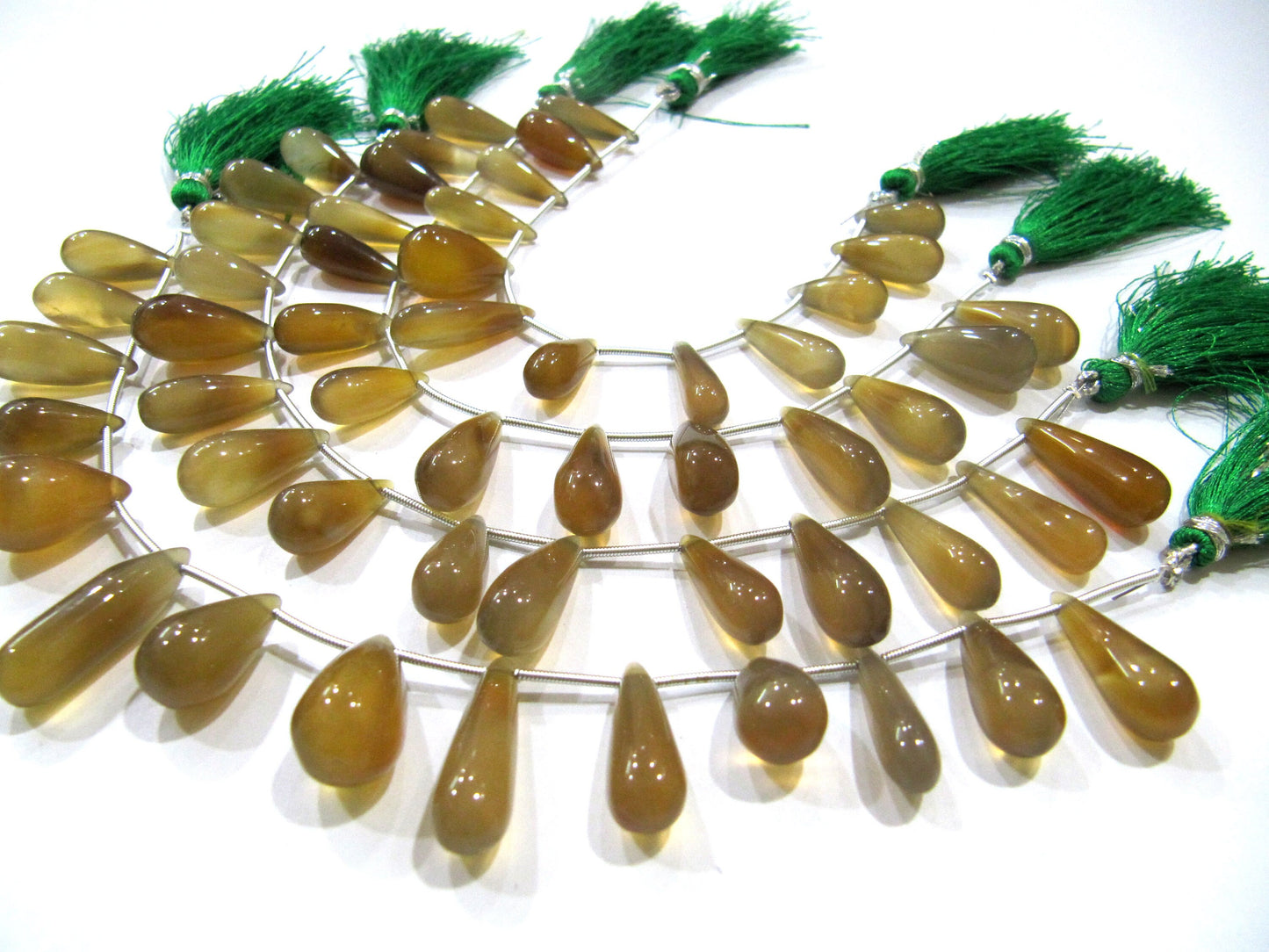 Natural Chalcedony Teardrop Plain Smooth 15 to 20mm Beads Sold Per Strand 8 Inches Long Best Quality Beads