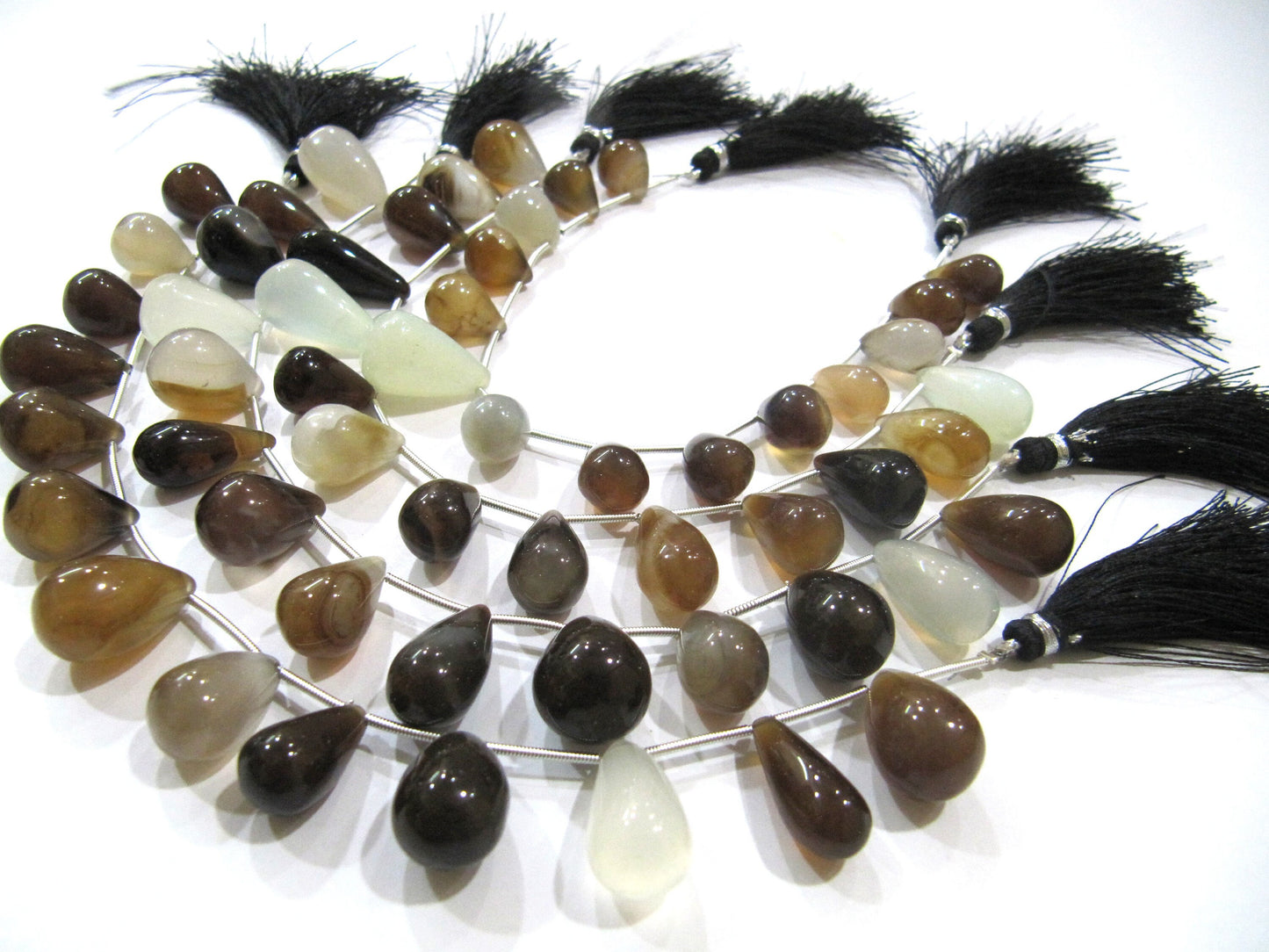 Natural Chalcedony Teardrop Plain Smooth 15 to 20mm Beads Sold Per Strand 8 Inches Long Multi Color Gemstone Great Quality Beads