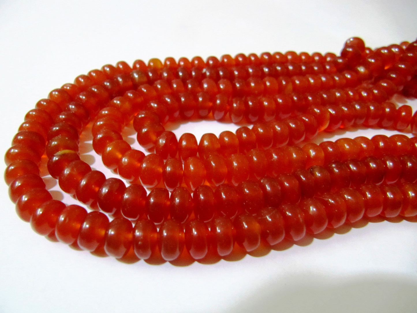 Natural Carnelian Rondelle Plain Smooth 8mm Gemstone Beads Sold Per Strand 8 inches Long Great Quality Beads