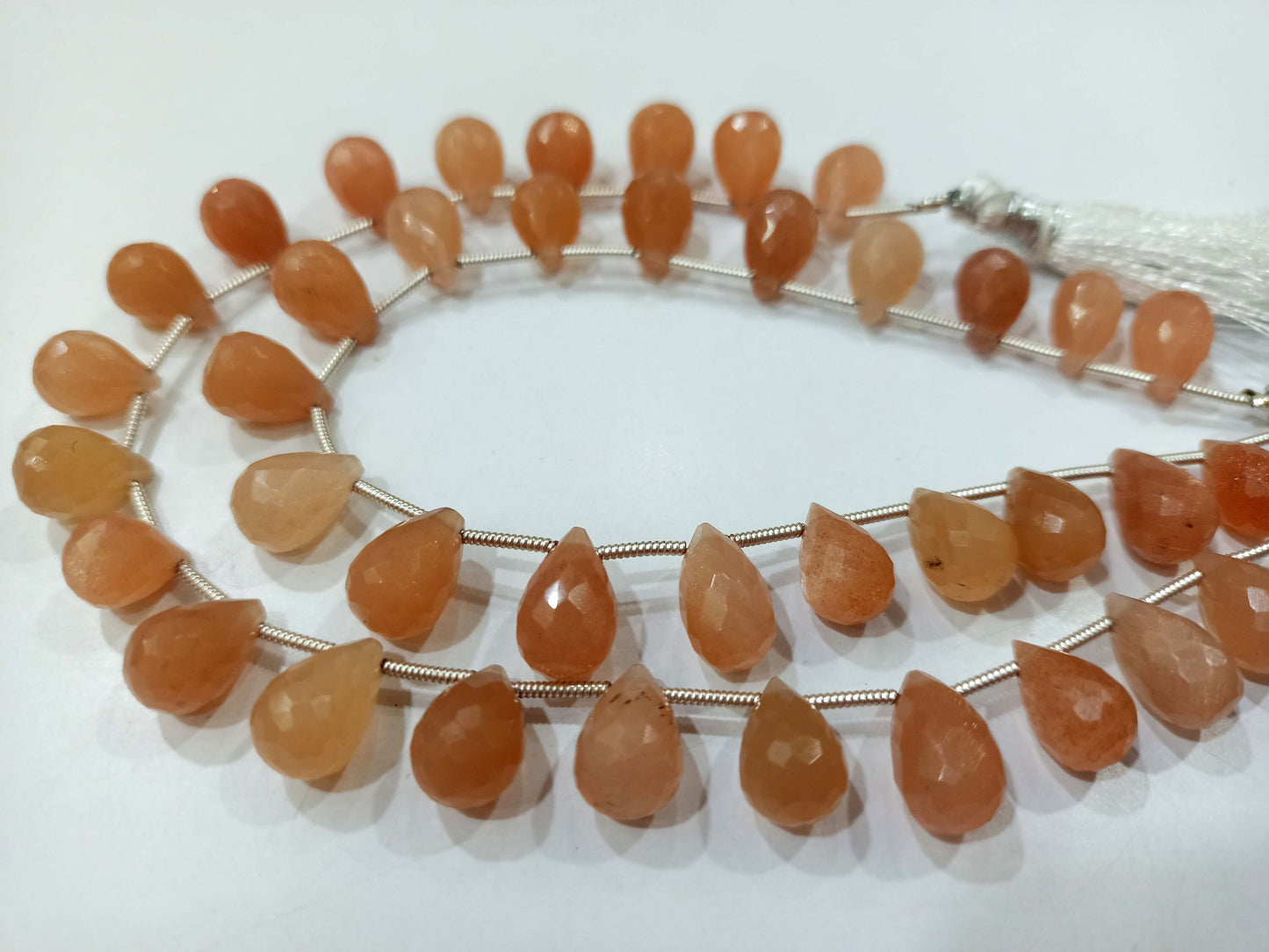 Natural Peach Moonstone Teardrop Briolette 8x12mm Beads Sold per Strand Great Quality Beads