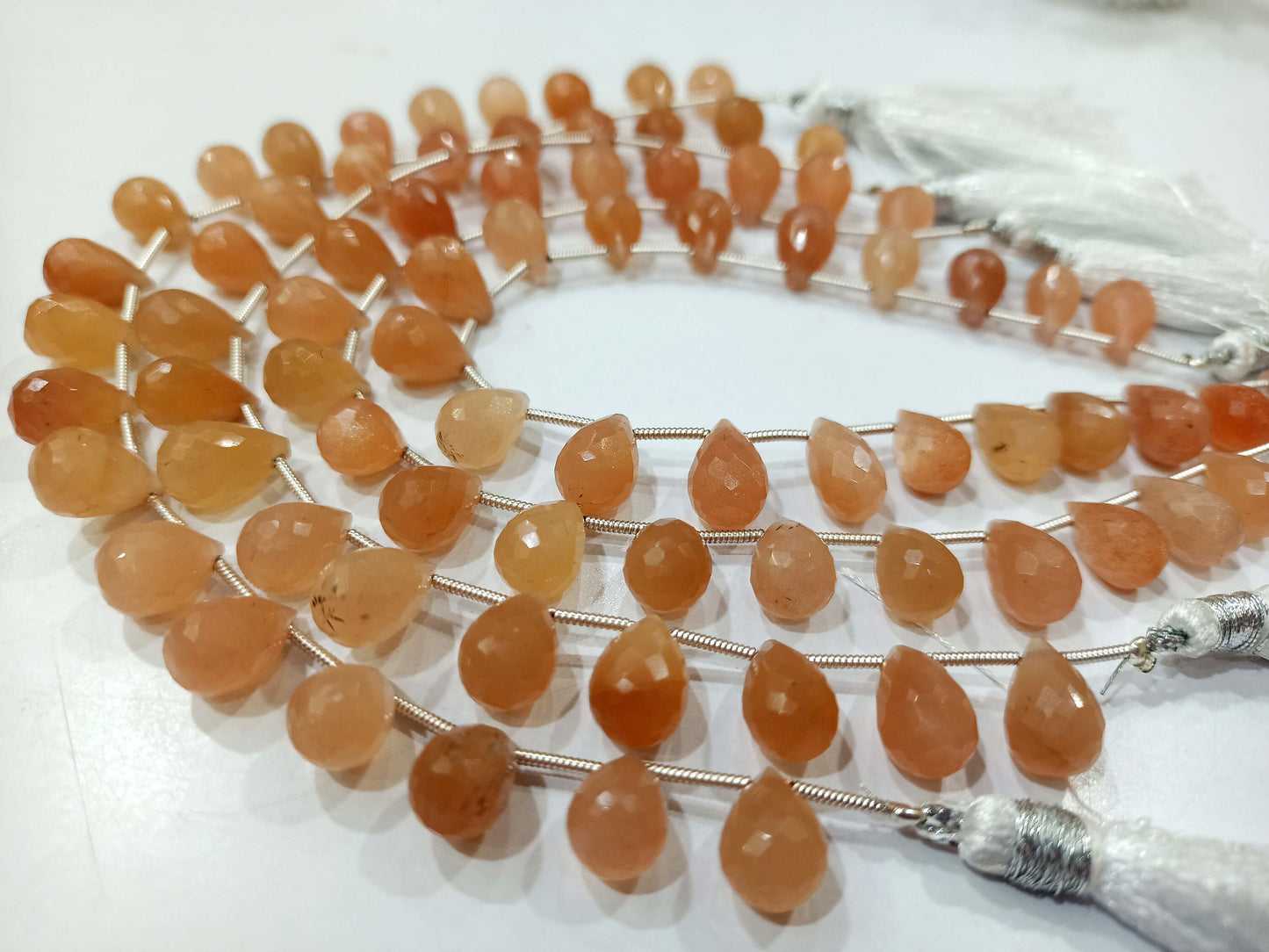 Natural Peach Moonstone Teardrop Briolette 8x12mm Beads Sold per Strand Great Quality Beads