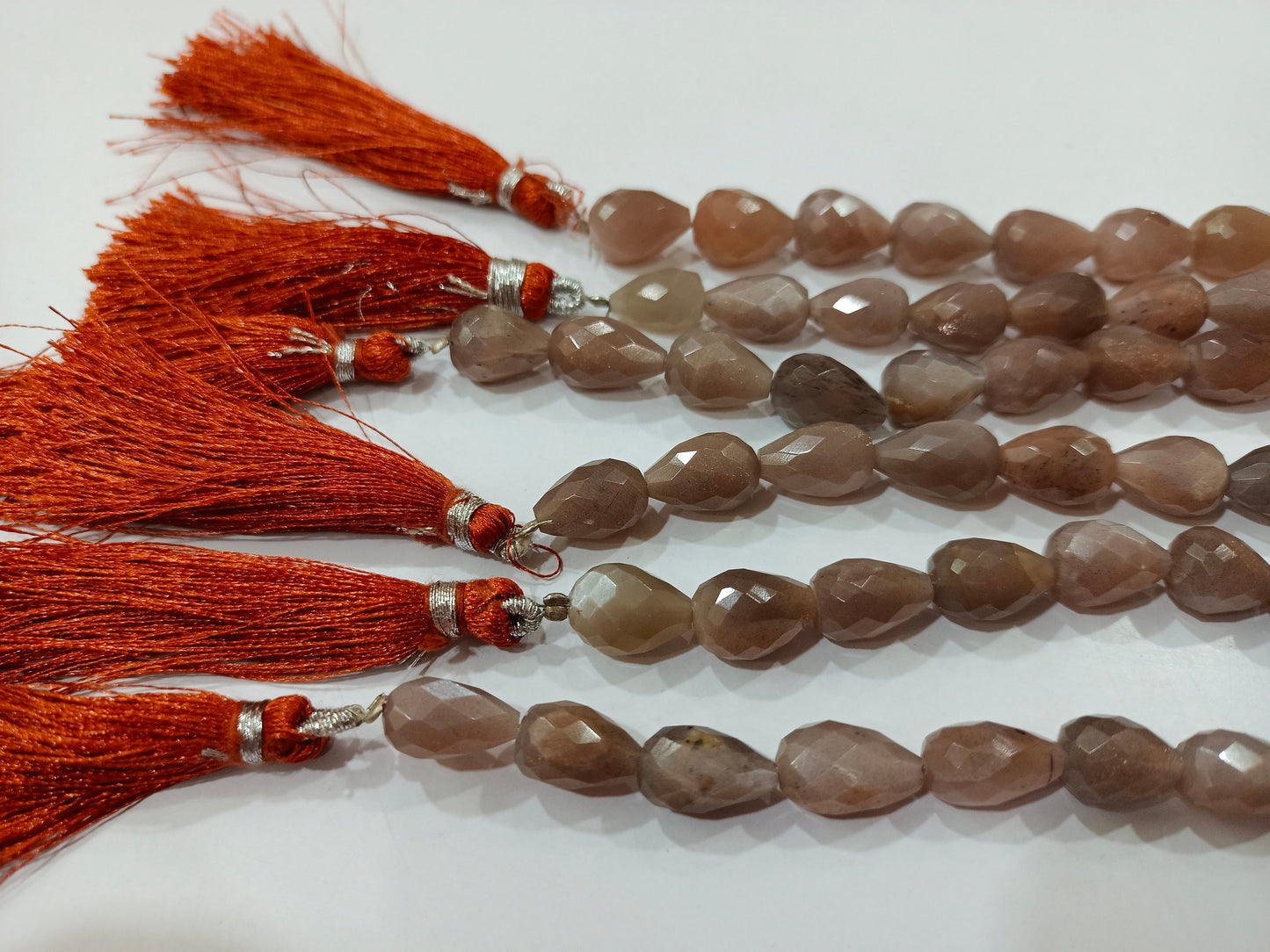 Natural Chocolate Moonstone Tear Drop Shape 7x12mm Briolette Faceted Beads Strand 8 Inches Long Moonstone Beads