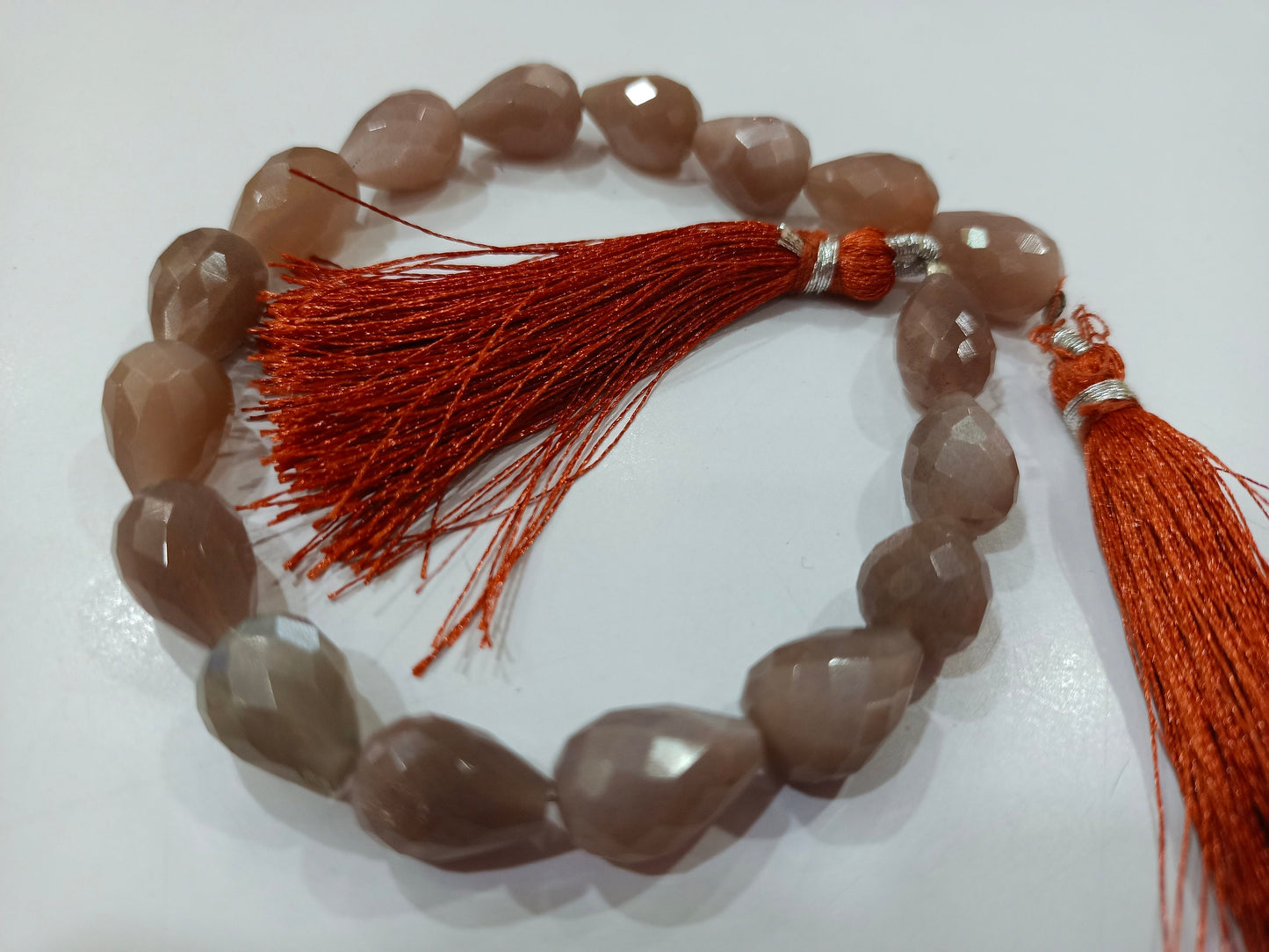 Natural Chocolate Moonstone Tear Drop Shape 7x12mm Briolette Faceted Beads Strand 8 Inches Long Moonstone Beads