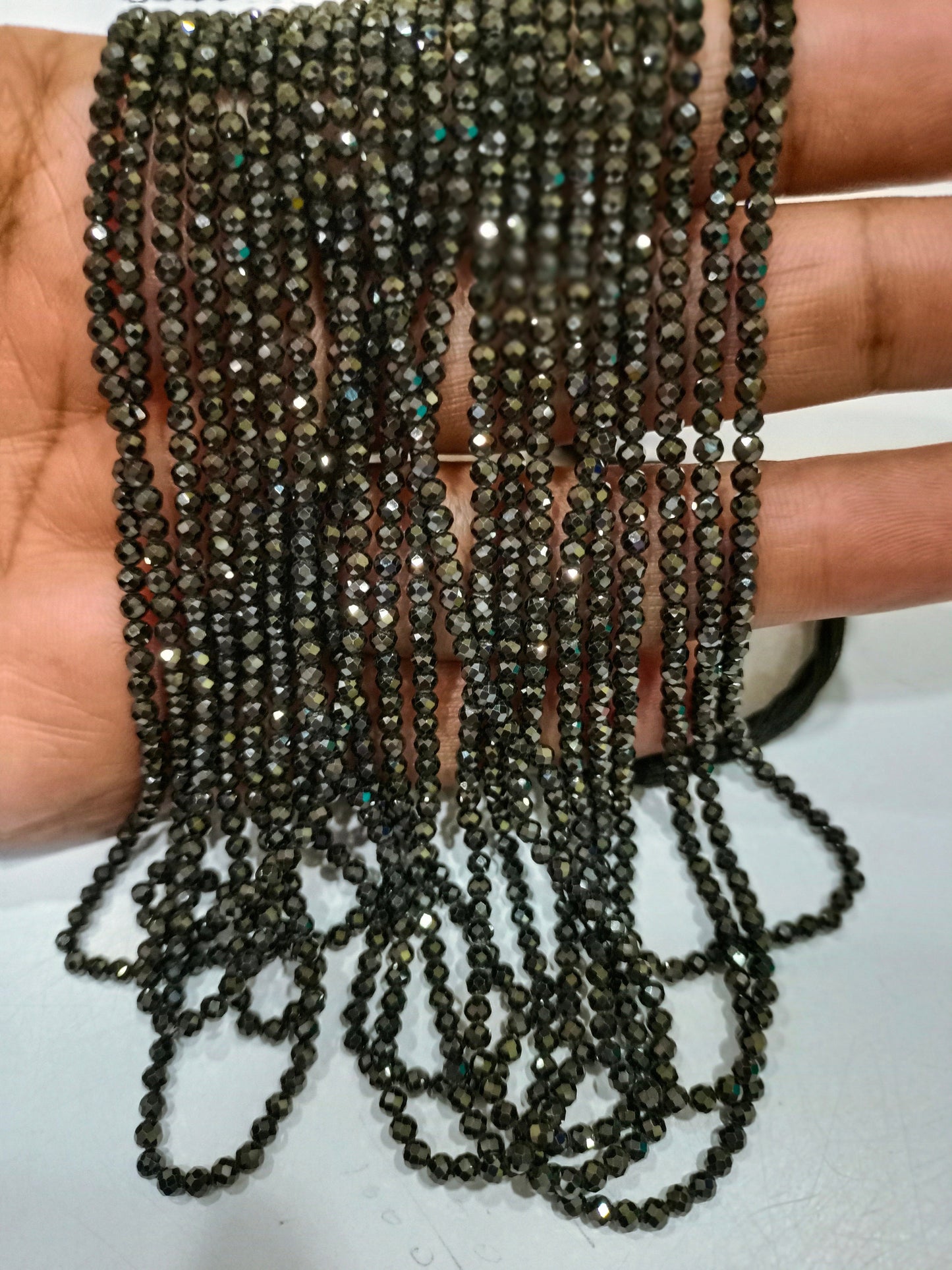 Cubic Zirconia CZ Round Faceted 3mm Beads Sold Per Strand 13 inches Long Choose the Color