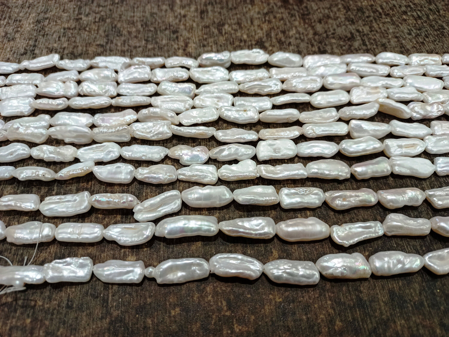 Natural Pearl Rectangle Nugget Shape 15 to 20mm Beads Sold Per Strand 16 inches long