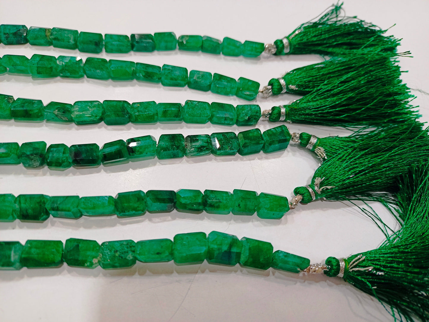 Natural Emerald Beryl Briolette Nugget Tumbled 9to10mm Beads Sold Per strand 8 Inches Long Laser Cut Green Gemstone Beads