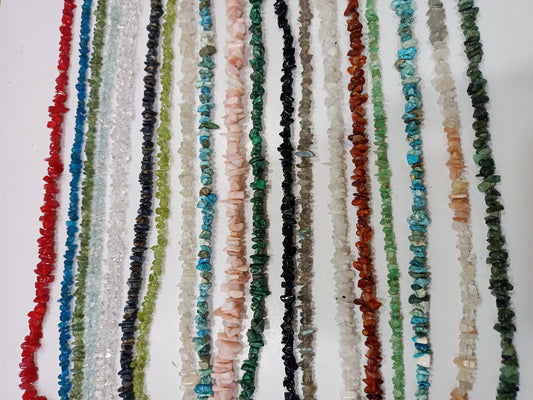 Natural Gemstone Uncut Chip Nugget Beads Necklace 18 Inch long  Magnetic Clasp Choose the Stone