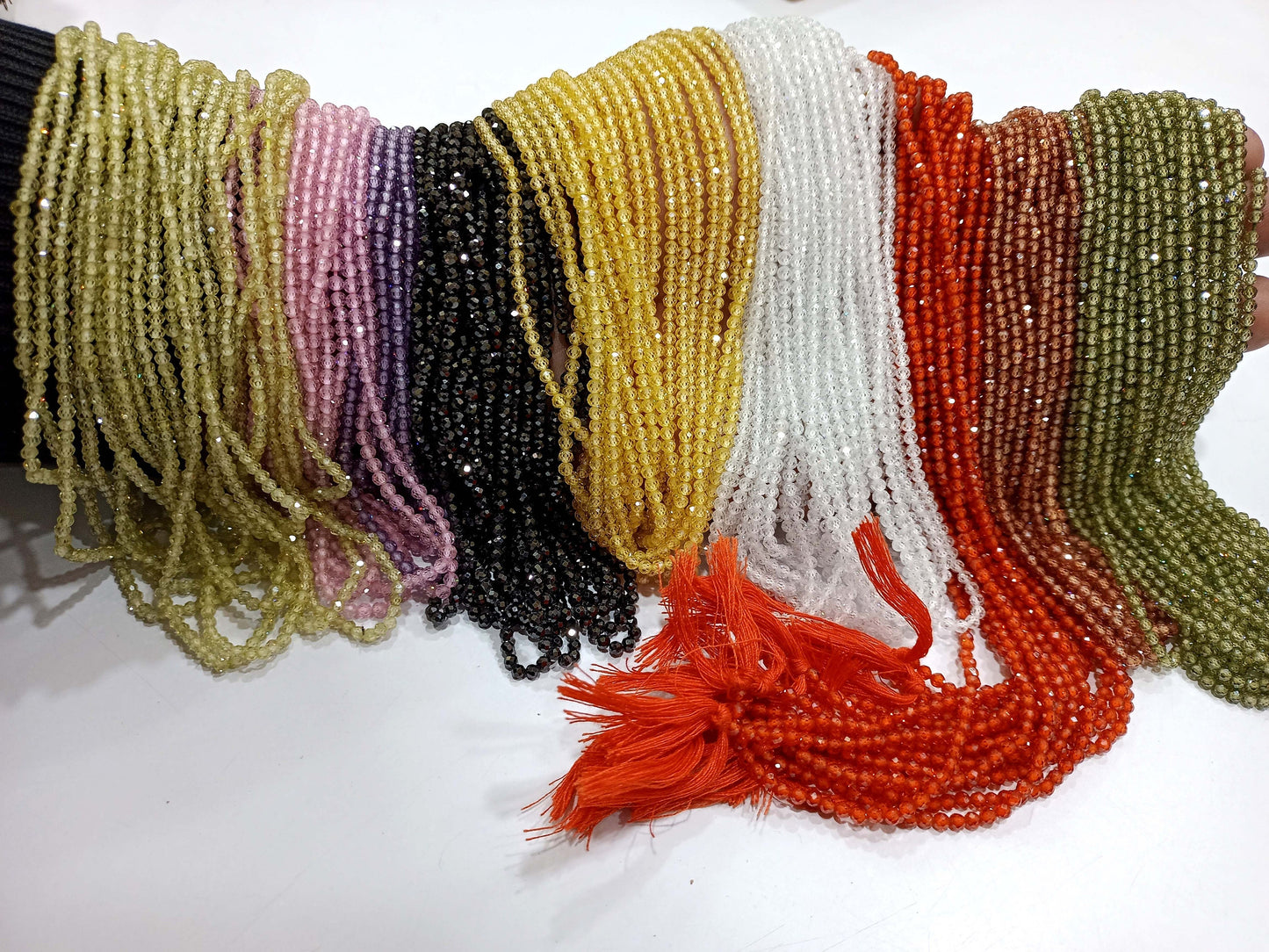 Cubic Zirconia CZ Round Faceted 3mm Beads Sold Per Strand 13 inches Long Choose the Color