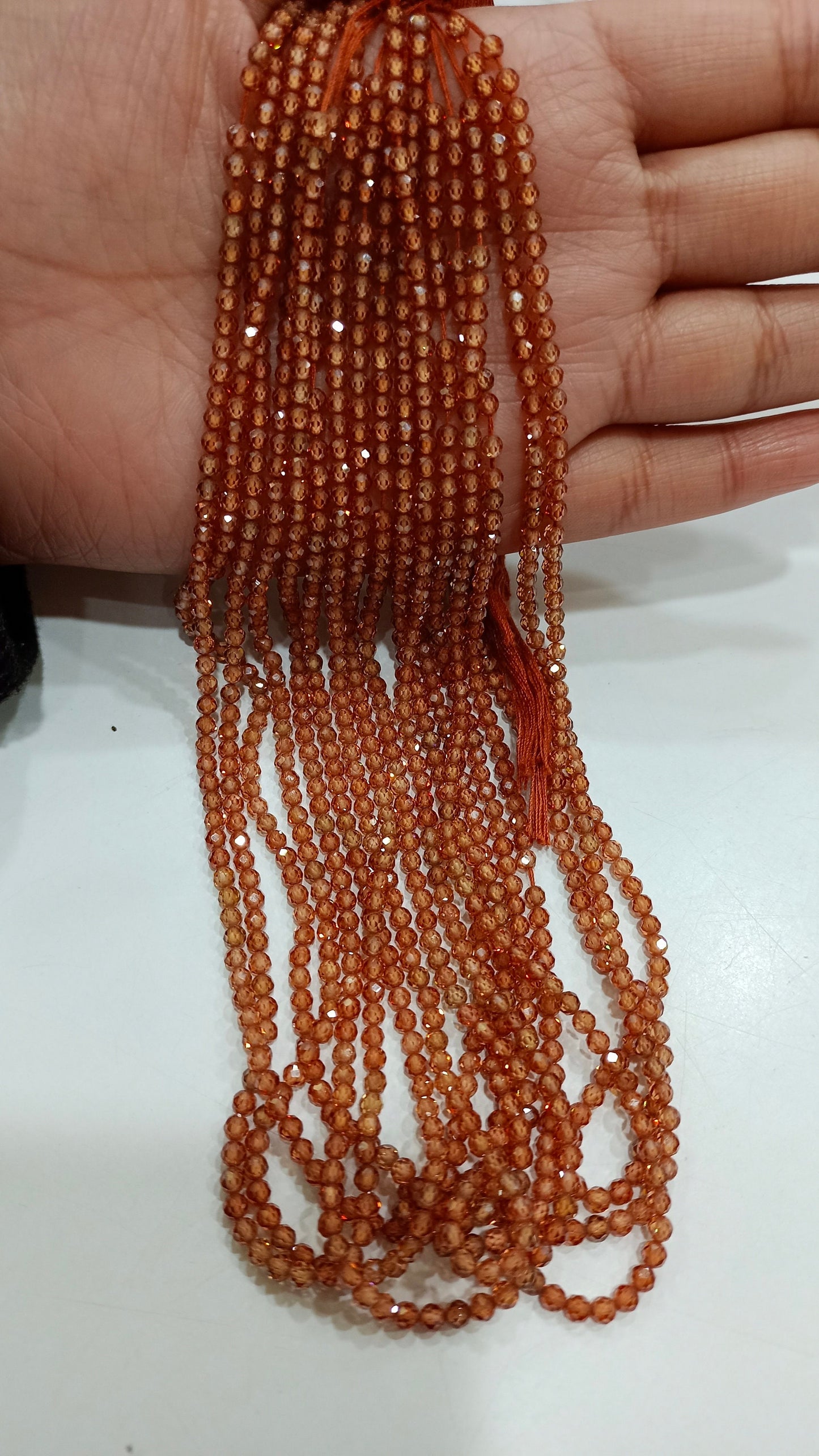 Cubic Zirconia CZ Round Faceted 3mm Beads Sold Per Strand 13 inches Long Choose the Color