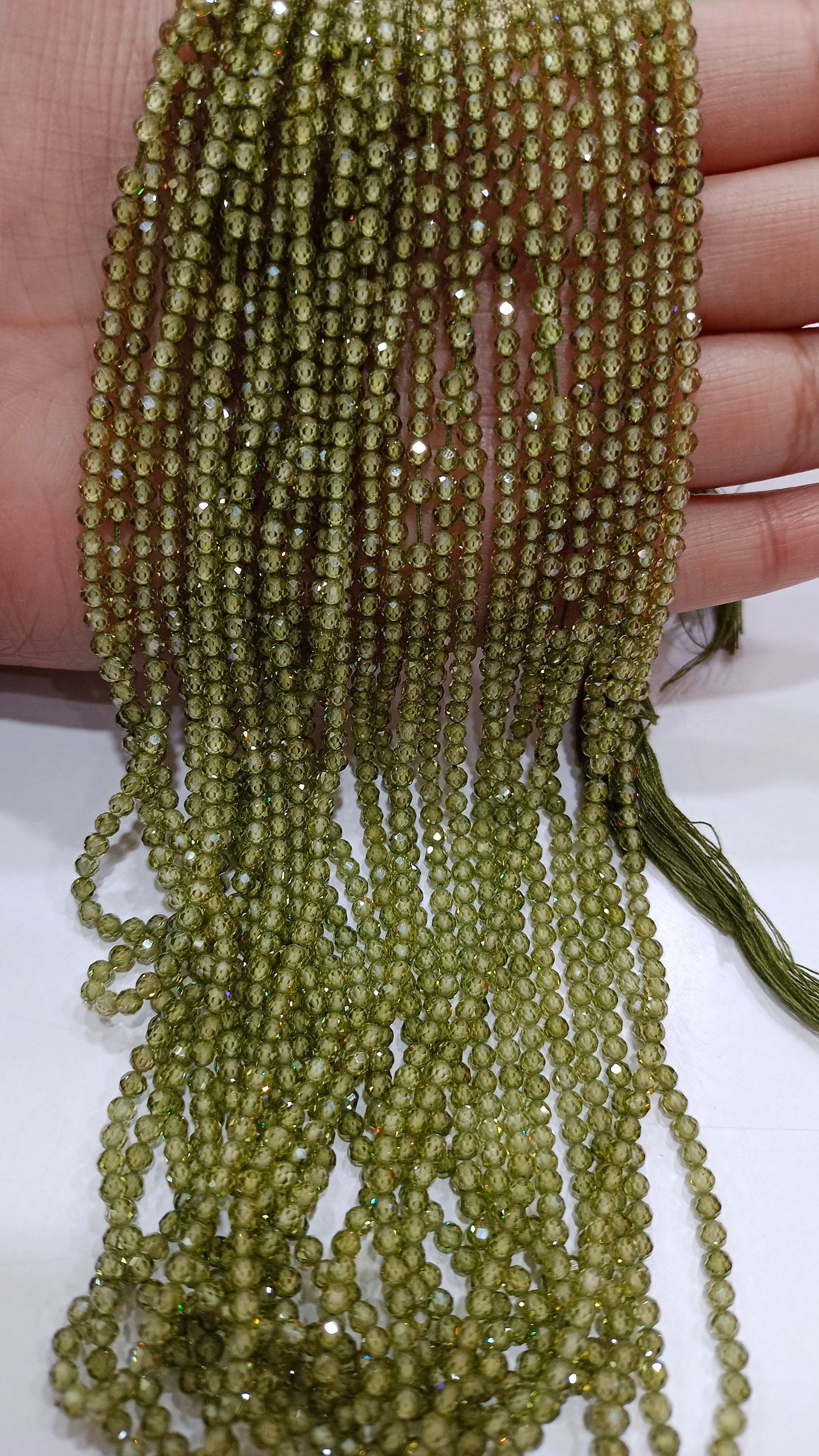 Cubic Zirconia CZ Round Faceted 3mm Beads Sold Per Strand 13 inches Long Choose the Color