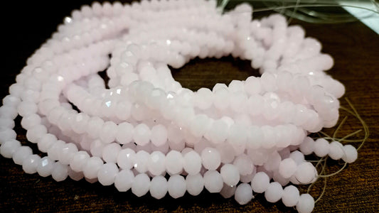 Rose Quartz 6mm Rondelle Faceted Beads Pink Hydro Quartz Beads sold Per Strand of 100 pcs