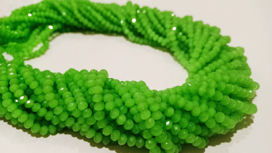 Green Chalcedony Rondelle Faceted beads 4mm Beads Sold Per Strand 19 Inches Long jewellery making beads