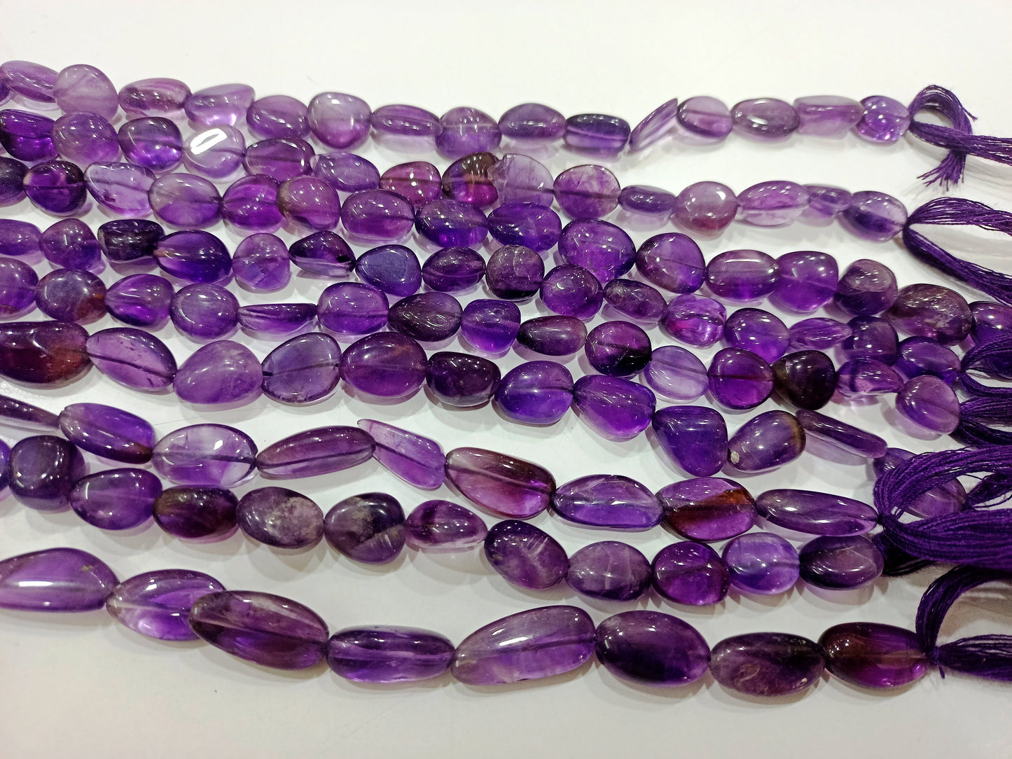 Natural Amethyst Free Shape Plain Smooth Tumbled Nugget 10to14mm Beads Sold Per Strand 18 Inches Long Great Quality Beads