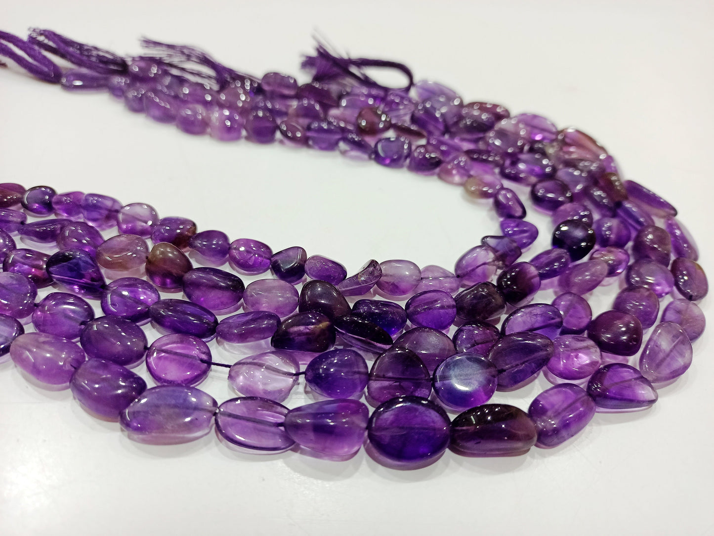 Natural Amethyst Free Shape Plain Smooth Tumbled Nugget 10to14mm Beads Sold Per Strand 18 Inches Long Great Quality Beads