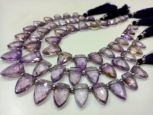 Natural Ametrine 12to18mm Arrowhead Knife Shape Briolette Beads Sold per Strand 9 inches Long  Great Quality Beads