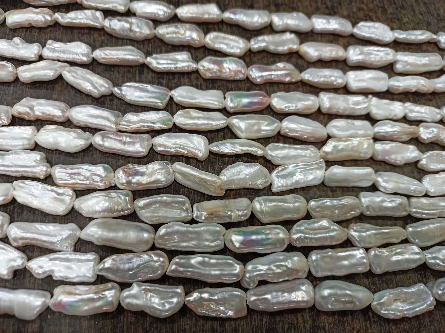 Natural Pearl Rectangle Nugget Shape 15 to 20mm Beads Sold Per Strand 16 inches long