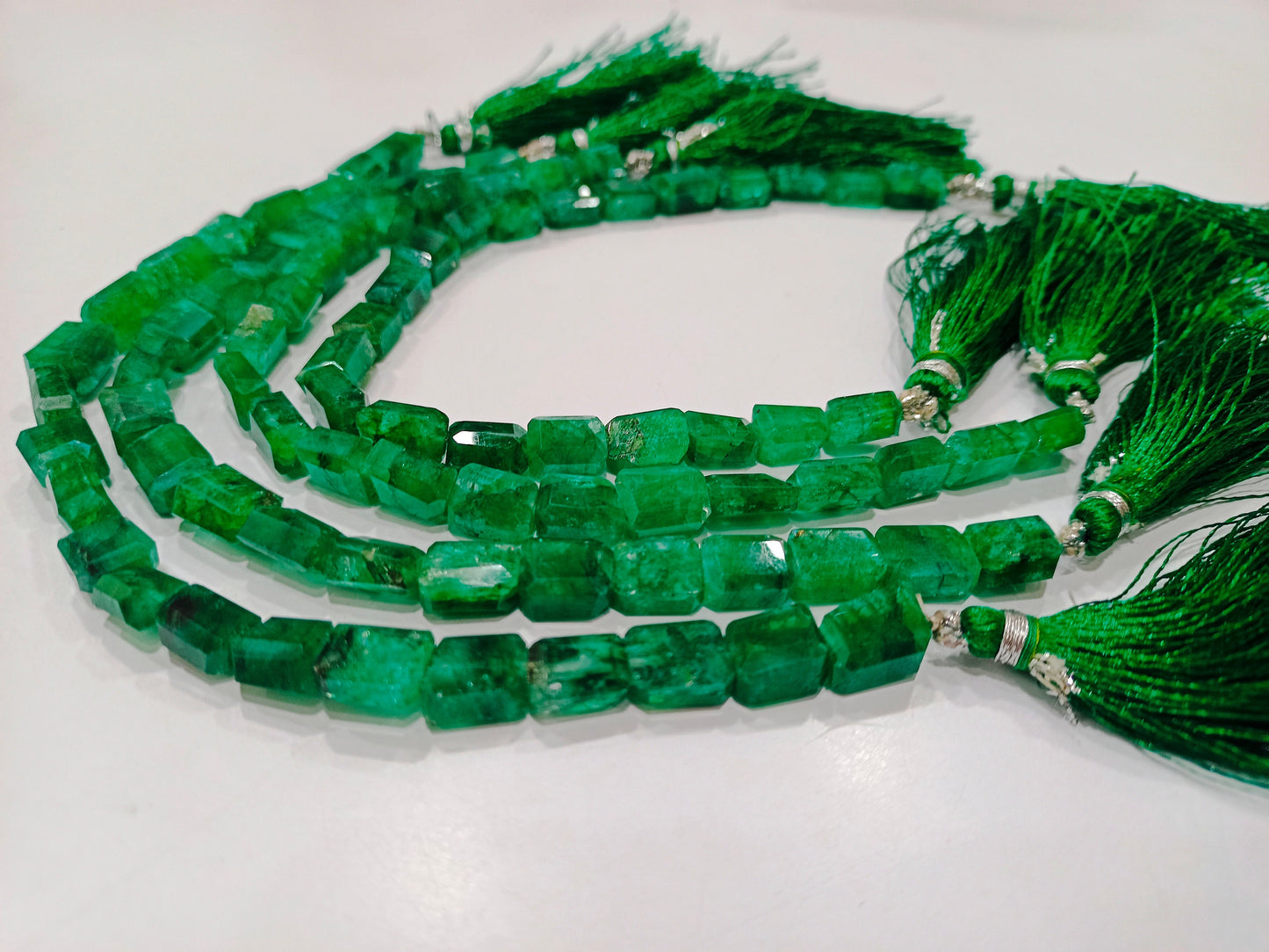 Natural Emerald Beryl Briolette Nugget Tumbled 9to10mm Beads Sold Per strand 8 Inches Long Laser Cut Green Gemstone Beads