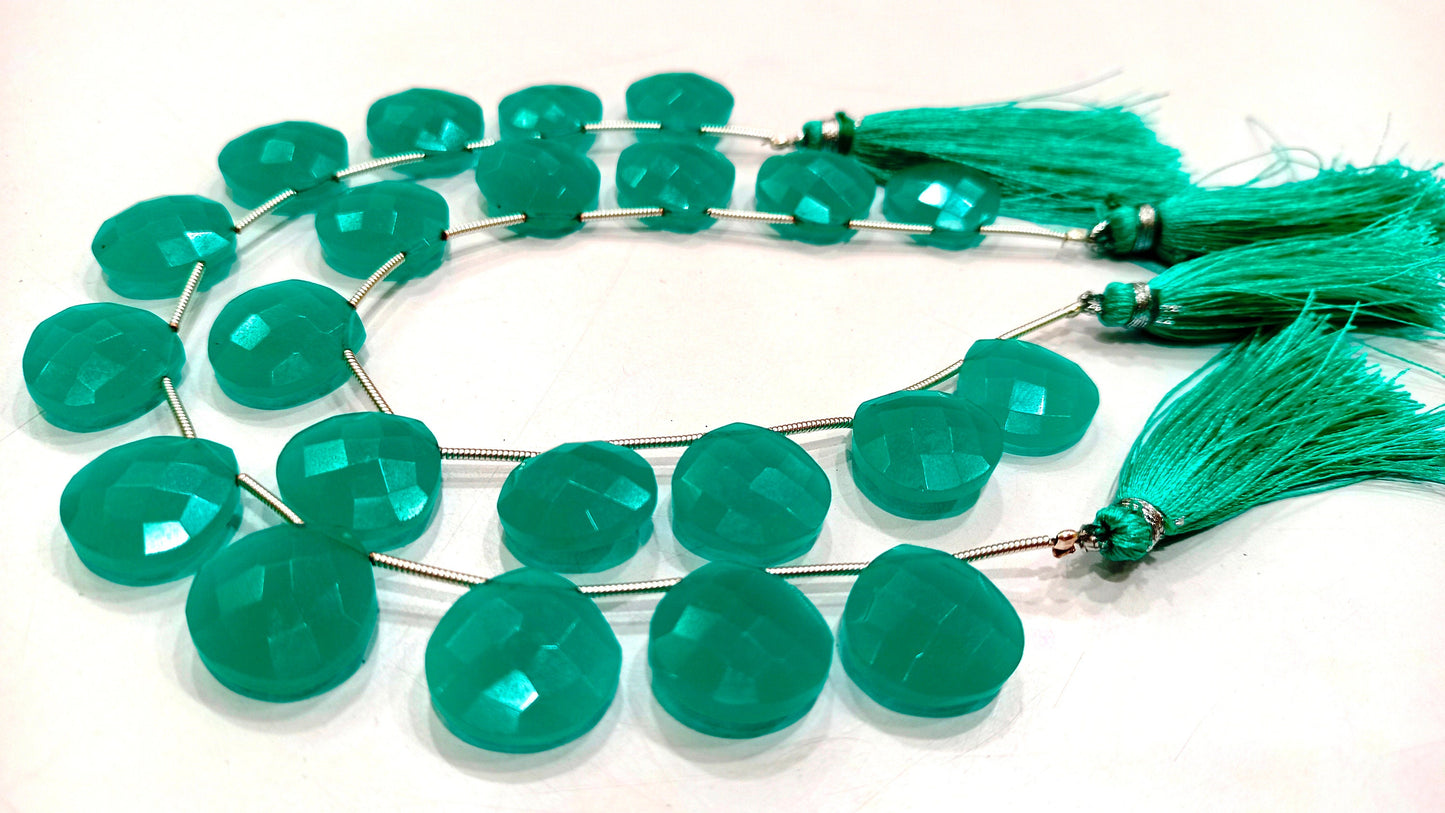 Amazonite Quartz Heart Shape Briolette 14-15mm Beads Sold Per Strand 8 inches long Great Quality Beads