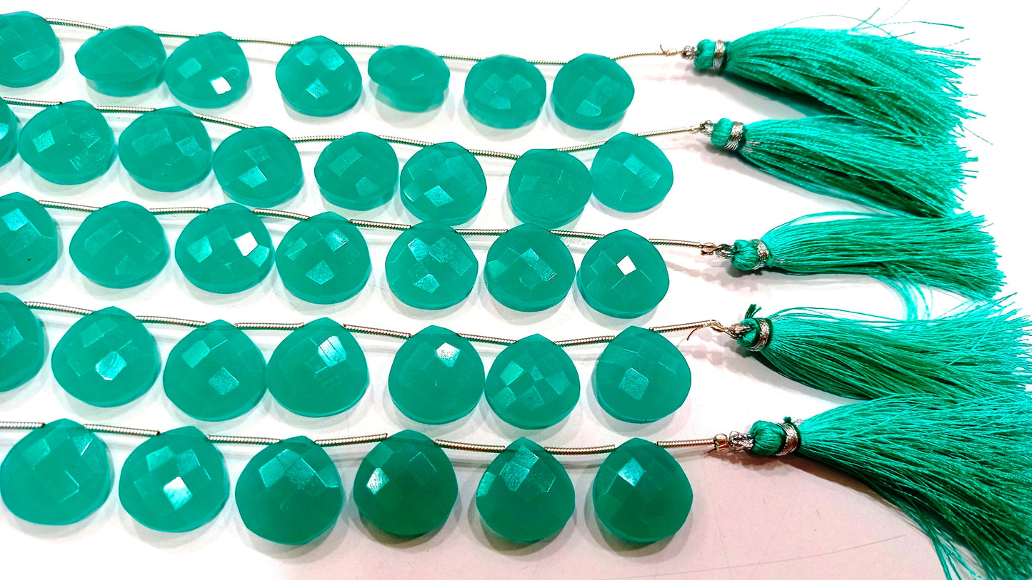 Amazonite Quartz Heart Shape Briolette 14-15mm Beads Sold Per Strand 8 inches long Great Quality Beads
