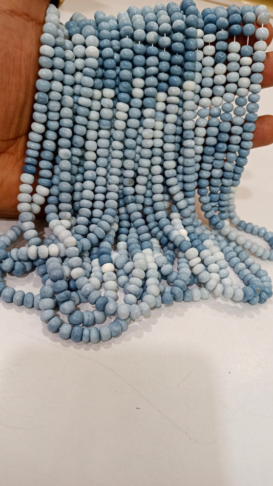 Natural Blue opal Shaded Color 6-7mm Beads Rondelle Plain Smooth Beads Sold per Strand 8 Inches long Beat Quality Beads