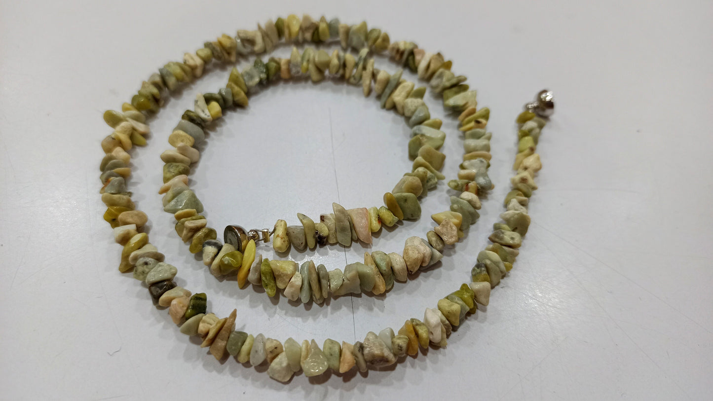 Natural Gemstone Uncut Chip Nugget Beads Necklace 18 Inch long  Magnetic Clasp Choose the Stone