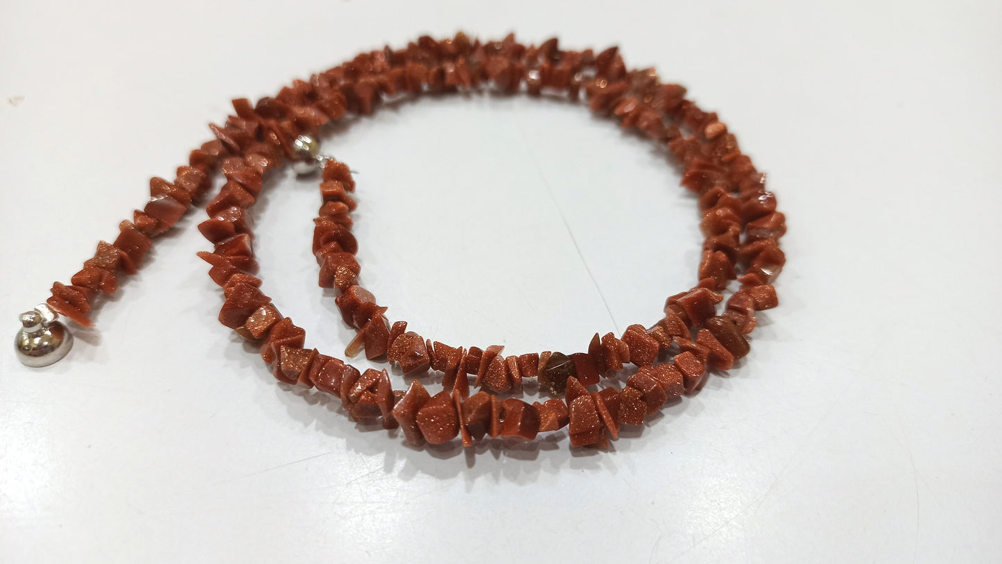Natural Gemstone Uncut Chip Nugget Beads Necklace 18 Inch long  Magnetic Clasp Choose the Stone