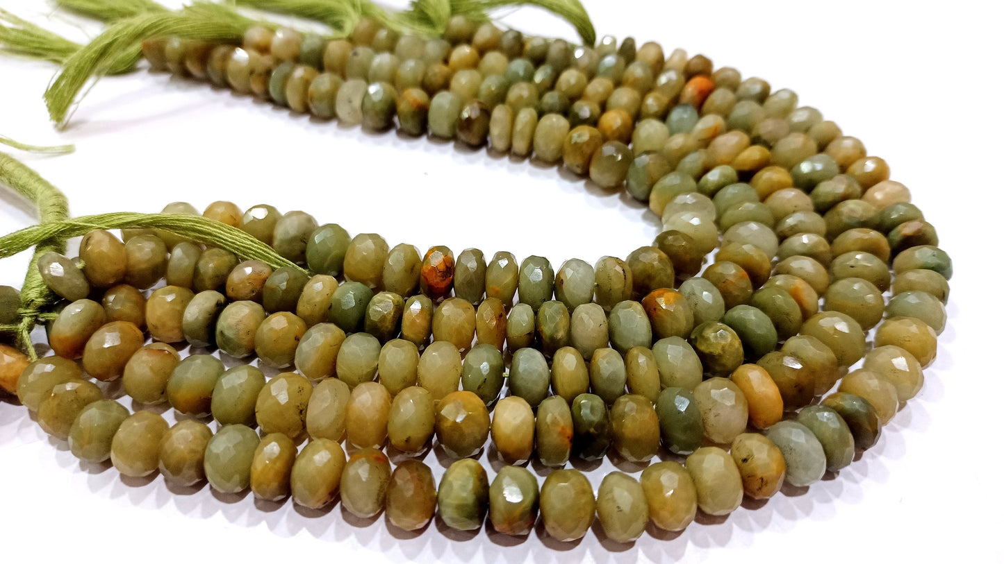 Natural Cat's Eye Rondelle Faceted 8mm Beads Sold Per Strand 8 Inches long Great Quality Beads