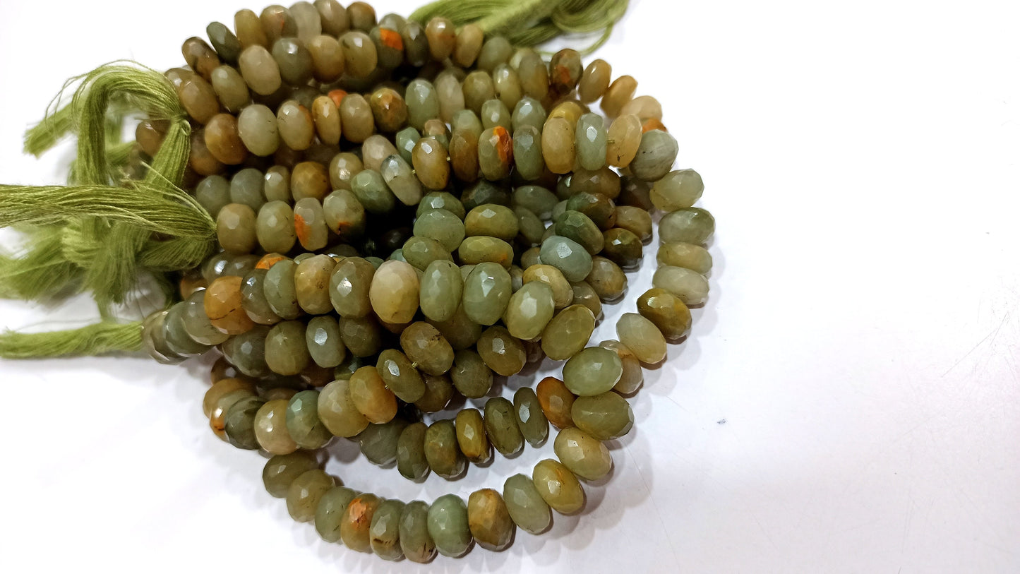 Natural Cat's Eye Rondelle Faceted 8mm Beads Sold Per Strand 8 Inches long Great Quality Beads