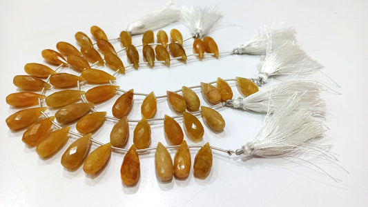Natural Yellow Aquamarine Teardrop Shape 8x20mm Briolette Beads Sold per Strand 8 Inches long Best quality Beads