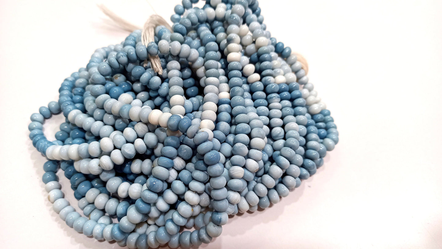 Natural Blue opal Shaded Color 6-7mm Beads Rondelle Plain Smooth Beads Sold per Strand 8 Inches long Beat Quality Beads