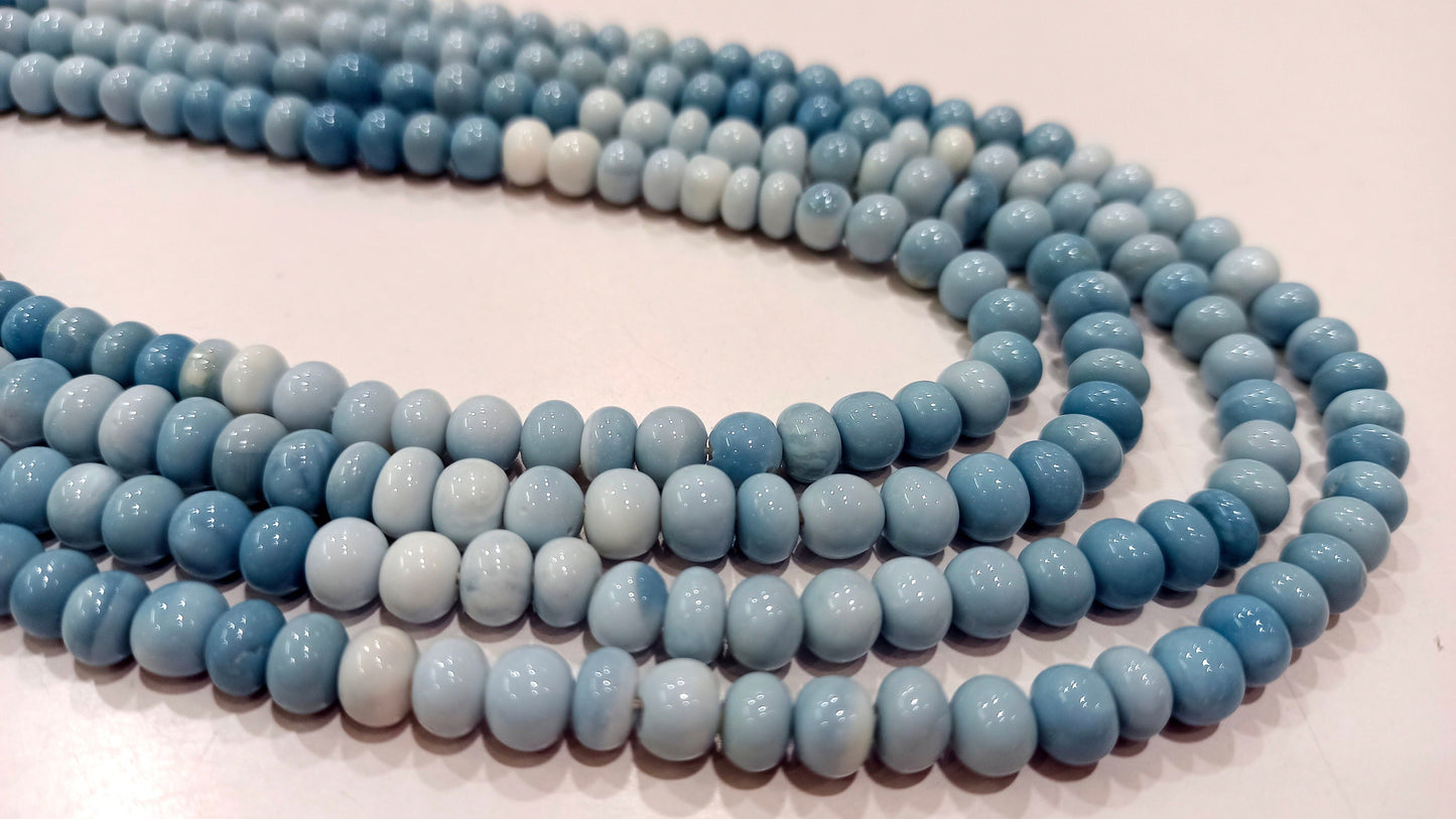 Natural Blue opal Shaded Color 6-7mm Beads Rondelle Plain Smooth Beads Sold per Strand 8 Inches long Beat Quality Beads